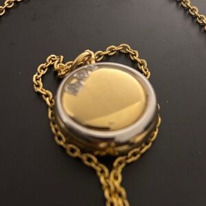 Gold and Silver Tone Pendant Locket Necklace